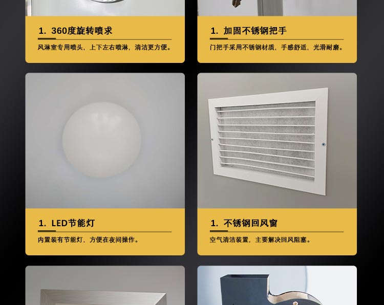 净化板双人双吹风淋室